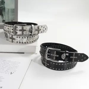 Trendy Cross Rivet Belt  Perfect for Gothic & Streetwear Outfits