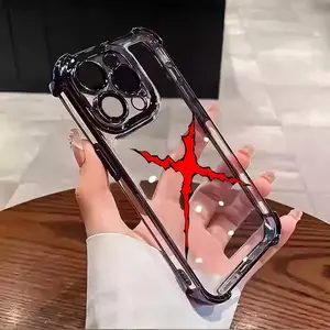 One Piece Luffy Shanks TPU Casing for iphone 16 15 14 13 12 11 X XS PRO PLUS MAX Four Corners Anti-Fall Transparent Soft Silicone Gift Shockproof Protection Anti-Drop Protective Protector Phone Cases Shell Cover