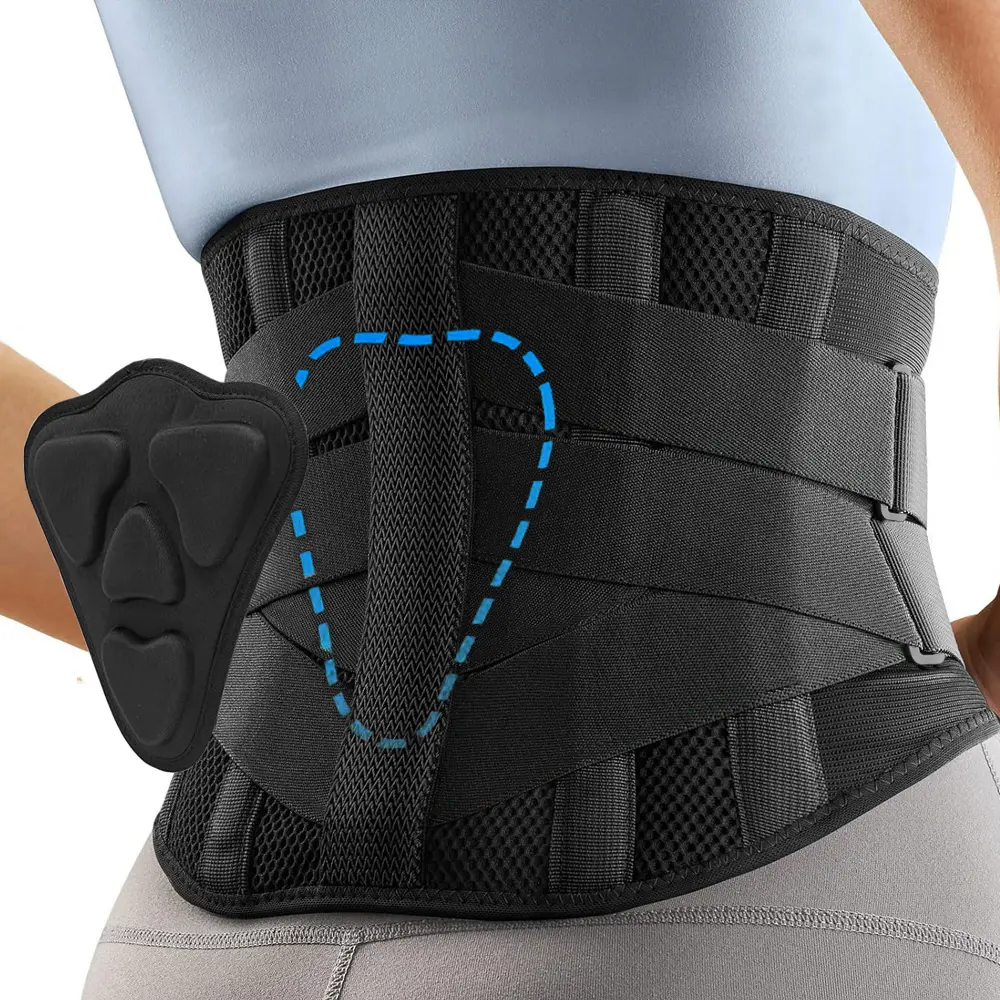 Back Brace for Lower Back ,Lumbar Support Belt for Men & Women with 3D Lumbar Pad, Ergonomic Back Saver, Ergonomic Back Protector, Ergonomic Design and Soft Breathable Knit Material, Breathable Waistband