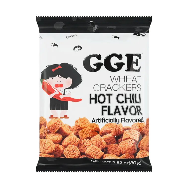 Wei Lih GGE Crispy Salty & Savory Spicy Ramen Hot Chili Noodle Bites, All Ages Crisps & Puffed Snacks - 80g