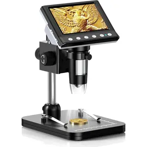 4.3 Inch LCD Digital Microscope, 1000X USB Magnifier with Screen for Windows PC & , 8 Adjustable LED Lights for Electronics Repair, Soldering,  Inspection