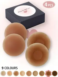 Women's Reusable Breast Stickers, Invisible Self-adhesive Breast Pasties, Breathable Comfortable Breast Stickers for Daily Wear, Bra