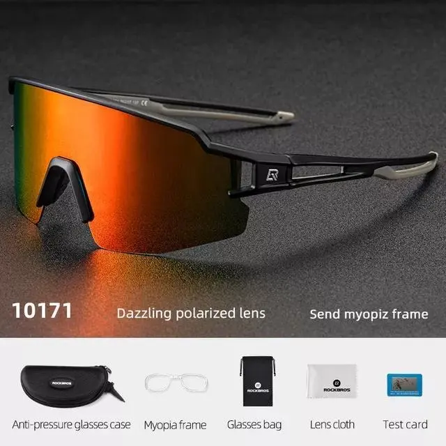 ROCKBROS Polarized Sports Eyewear - UV400 Dazzle Photographic Lenses, Unisex TR Frame, Lightweight, Windproof, Dustproof for Cycling, Fishing (Bike Glasses, Fishing Eyeglasses, Fashion Sports Sunglass), Outdoor Sport Sunglass