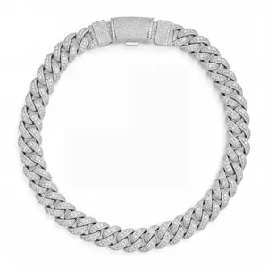 ⑦⑧SPACEICE 22mm Iced Out 4 Big Diamonds/stones Cuban Link Chain Necklace for Men Women,14K Gold Plated Miami Cuban Chain with Full Paved CZ Diamonds, Hip Hop Jewelry for Rapper