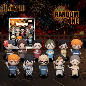 L-1PC Haikyuu!!! Officially Licensed 3D Anime Characters Series 3 Mystery Bulk Bag Clip Keychain Pendant Randomly A Hyuga Shoyo and Kageyama Tooru Pyo or Other Characters Birthday Surprise Gift Party Gift