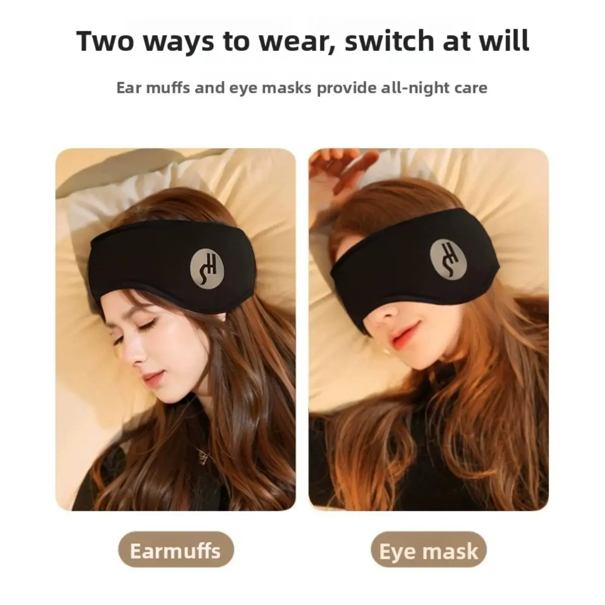 Adults' Quiet Comfort Pro Cotton Sleep Mask - Adjustable, Memory Foam, Comfortable Soundproofing, Dual Wear Mode, Switch Modes, All-Night Care, with Earplugs, Ideal for Travel Naps, Couple Gifts
