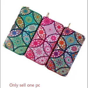 Ethnic Style Long Wallet, Multi-Functional Card Holder, PU Leather Jewelry Case, Trendy Money Clip, Model Sp01408