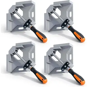 Corner Clamps for Woodworking, Adjustable Swing Jaw 90  Clamp, High Hardness  Alloy Right Angle Clamp, Single Handle Clamps for DIY Woodworking, Photo Framing- 4 count