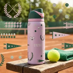 Owala FreeSip 32oz Extreme-Cold Vacuum Gym Flask, Limited Edition Weekender Color Drop Vibrant Matchpoint Color-Block Pattern Stainless Steel Workout Jug