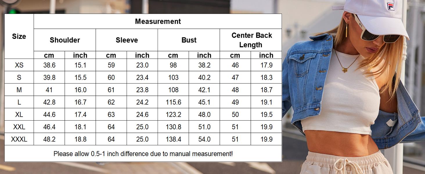 Zeagoo Women's Button Down Long Sleeve Cropped Denim Jean Jacket with Pockets jacket Halloween Casual Fashion