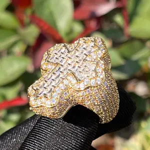 [ICE HUE] Unisex 18K Gold Vacuum Plated Copper Cross Ring with 5A+ Sri Lanka Zircon, Geometric Design Statement Gold Ring, Miami-Italy-Mexico & Micro Inspired Luxury Costume Jewelry for Daily Wear Gift Idea, Geometric Design Ring