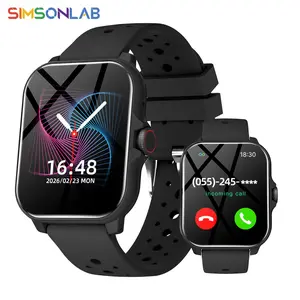 SIMSONLAB 1.83 Inch Hd Smart Watch, Bluetooth Call, 12 Sports Modes, Remote Photo, Music Control, Sedentary Reminder, Weather, Diy Dial, Stylish Practical, Ideal Gift For Family Friends, All Ages