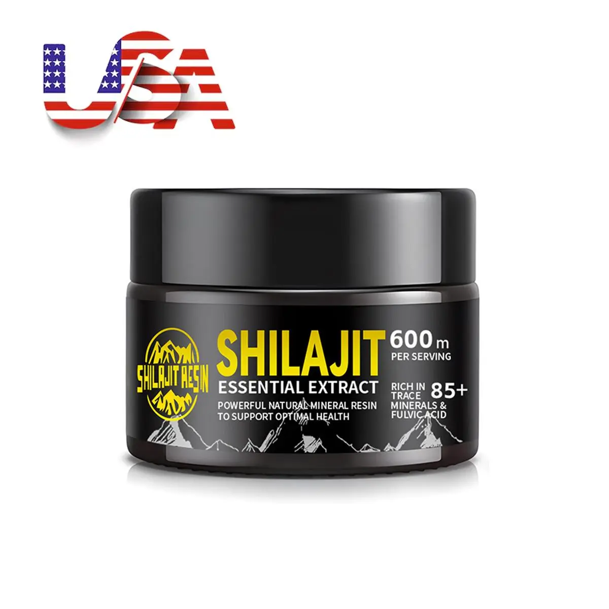 Ultra Gold Standard Shilajit Resin Supplement - 100+ Trace Minerals | 600mg Per Serving, 50 Servings | Fulvic & Humic Acids, Brain Health, Antioxidant, Energy, and Overall Wellness Dietary Edible