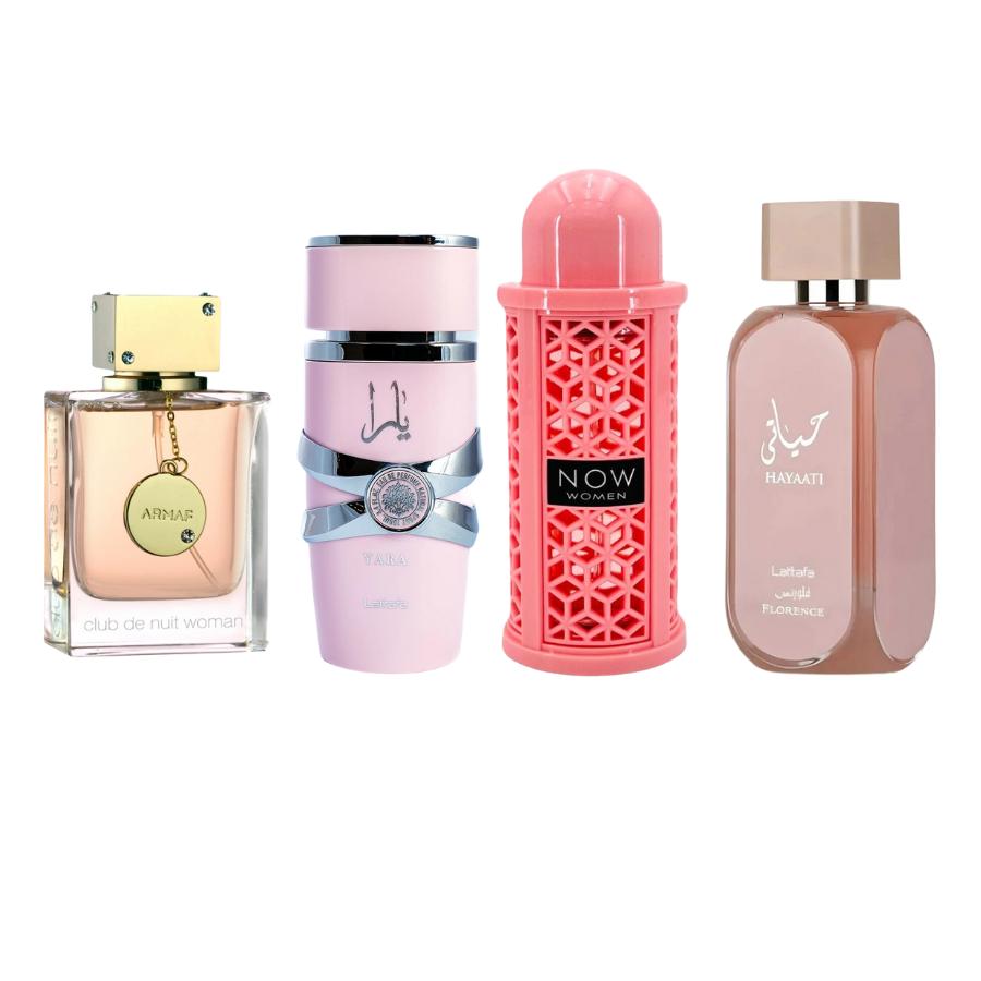 Mega Combo Armaf CDN EDP 3.6FL.OZ & Lattafa EDP Yara, Hayaati Florence, Rave Now Pink 3.4FL.OZ For Women Women's Multi-