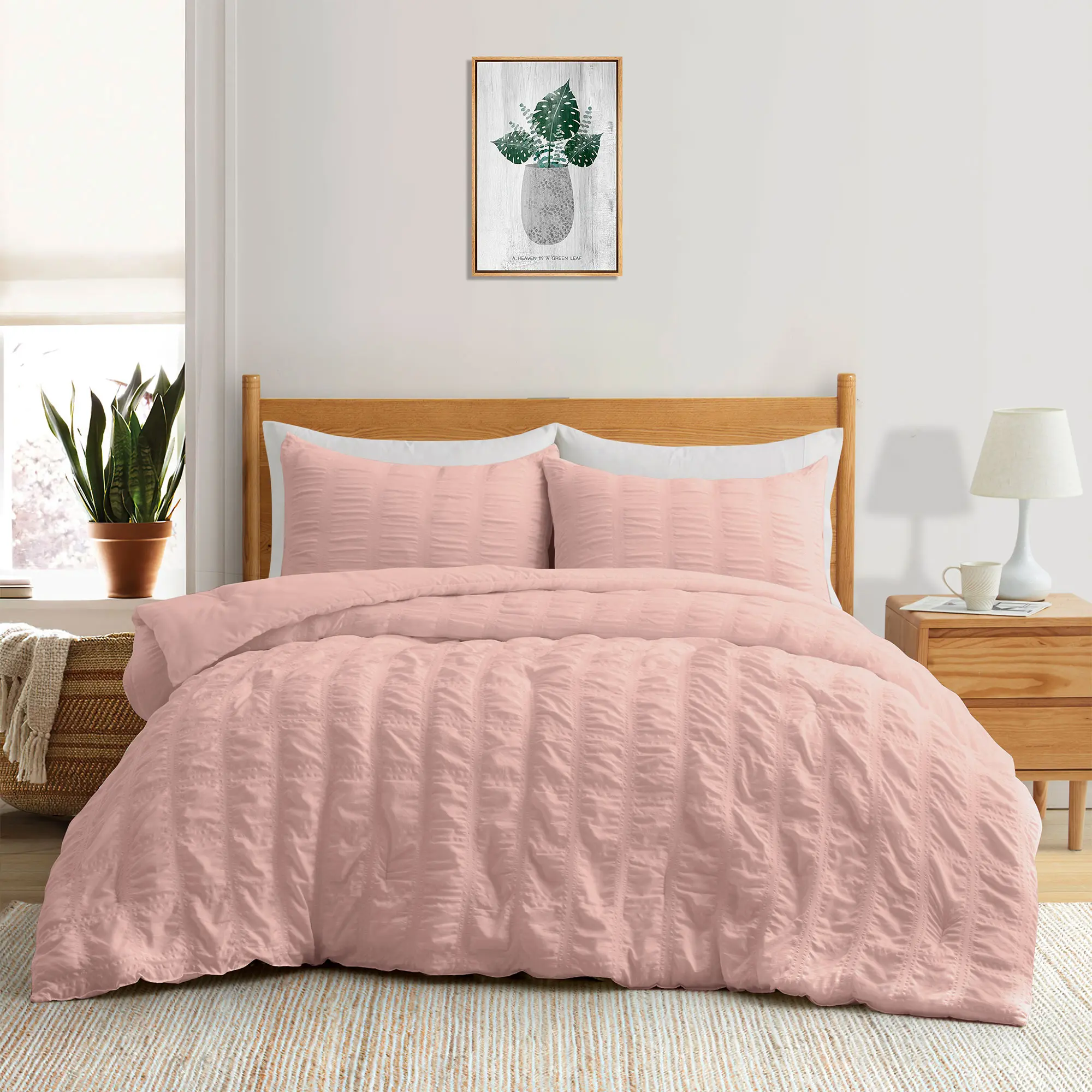 Bafode All Season Bubble Ruched Down Alternative Comforter Set