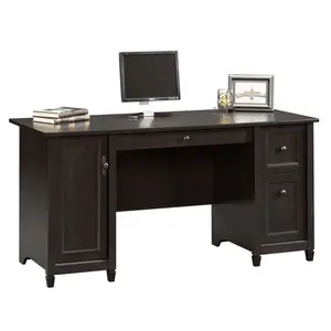 Sauder Edge Water Computer Desk with 2 Smooth-Gliding Drawers & Hidden Cabinet Classic Design for Home Office