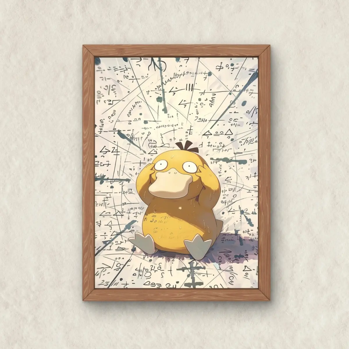 Psyduck Poke Poster,  Wall Art Japanese Style Anime, Unframed Wall Art, Home Decor