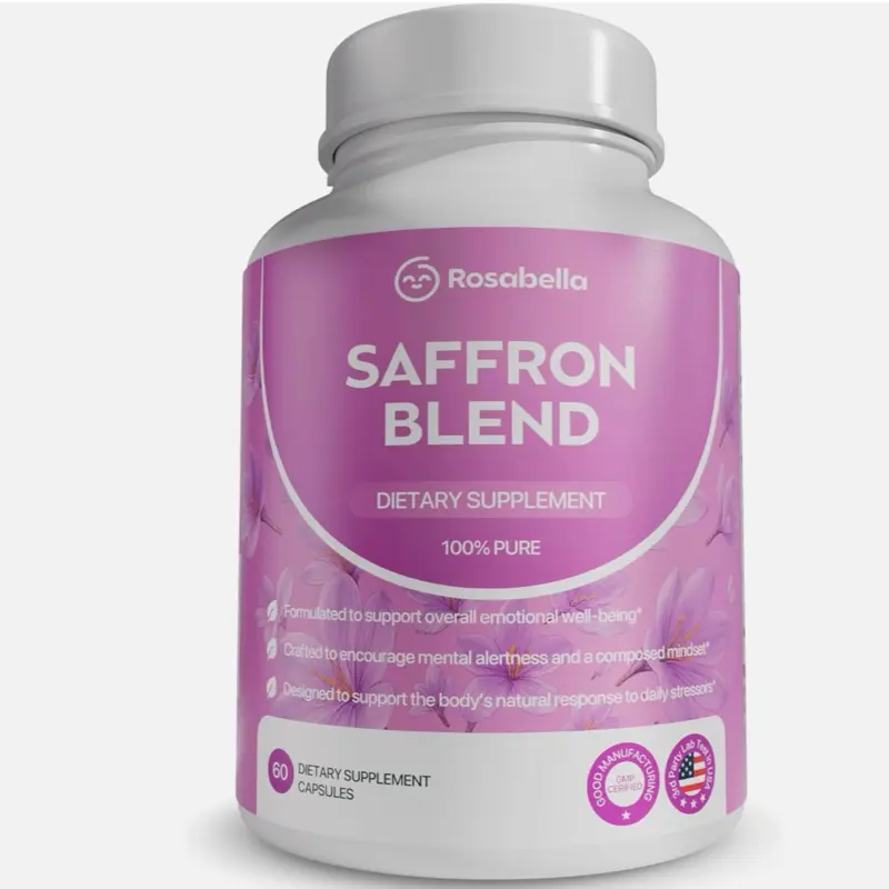 Saffron Blend Supplement for Men & Women – Saffron, B6, Magnesium & Herbal Extract Capsules – Supports Mood, Focus & Clarity – Non-GMO, Gluten-Free – 60 Capsules – 30-Day Supply