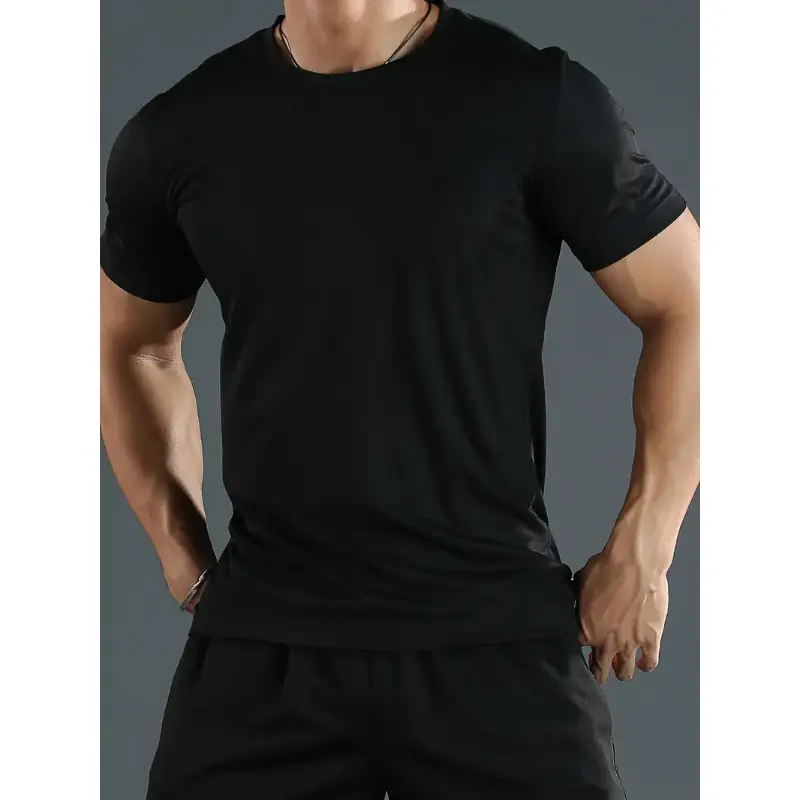 Men's Quick-Dry Moisture-Wicking Athletic T-Shirts, 1/6 Pack Crew Neck Short Sleeve Slim Fit Tops for Running & Gym, Active Sports T-Shirt, Athleisure Wear, Fit Inspo, Gym Aesthetic, Breathable Fits