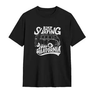 KEMJKVG Men's California Surf Van Print Cotton T-Shirt - Menswear Top, Round Neck, Short Sleeve, Streetwear, Stylish S-5XL Casual Summer Clothes