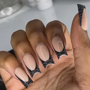 Custom-Made Black Press On Nails