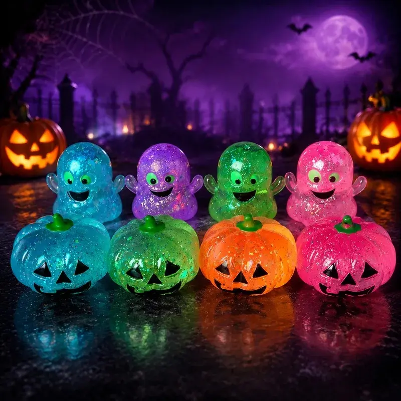Halloween Pumpkin Maltose Stress Relief Ball, Soft Bouncy Toy, Stress Relief Toy, Slow Rebound, Fun Halloween Gift, Soft and Elastic