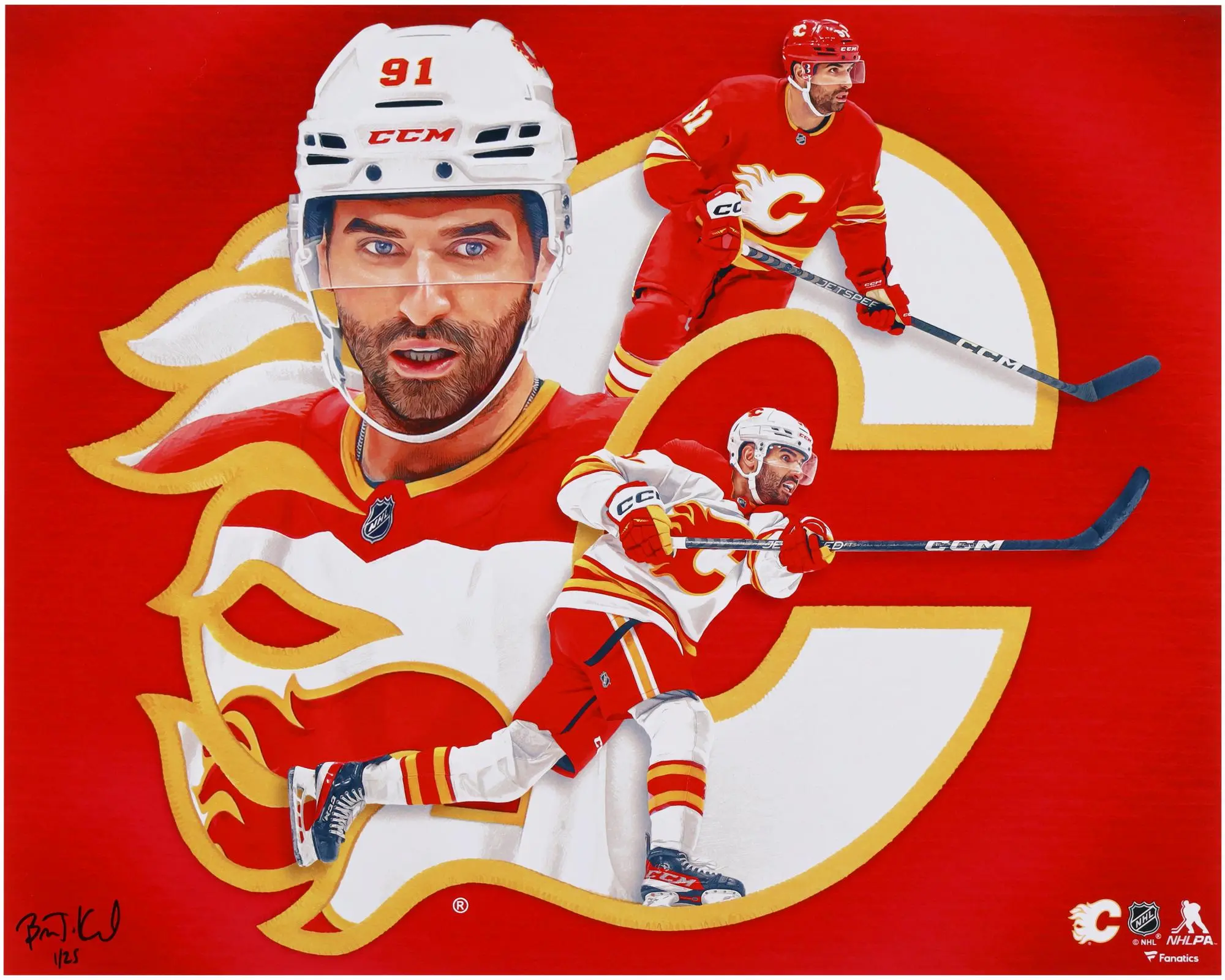 Nazem Kadri Calgary Flames 16" x 20" Photo Print - Signed by Artist Brian Konnick - Limited Edition of 25 - Fanatics Authentic Certified