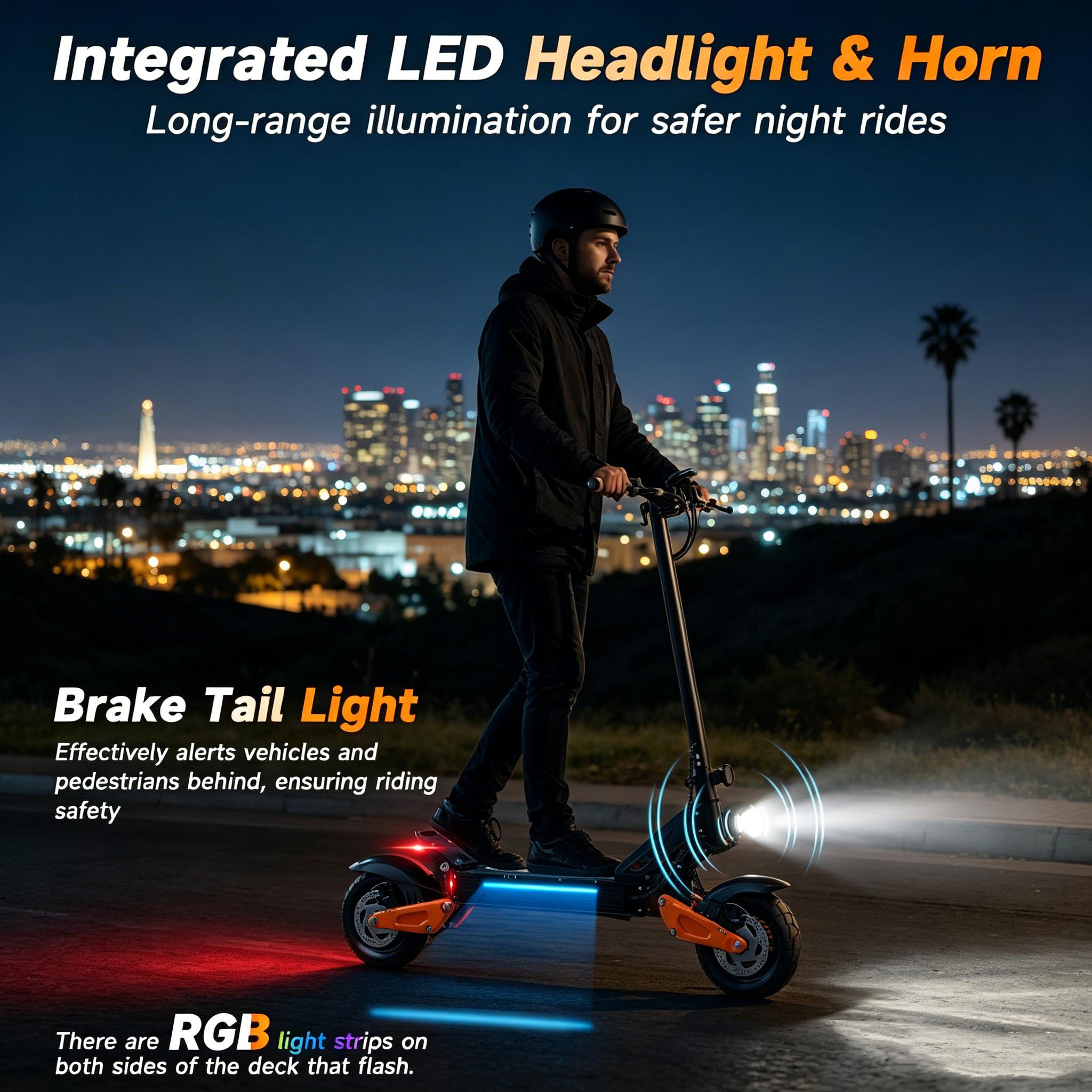 A High-Performance Adult Off-Road E-Scooter | 31MPH Top Speed, 30 Miles Range, 1200W Motor, 10" Pneumatic Tires, Dual Suspension & LED Display – Ideal for City Travel & Off-Road Rides