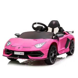 【Christmas Gift】Licensed Lamborghini Ride On Car 12V Toddler Car Electric Car for Kids with Remote Control Battery Powered Music LED Headlights - Pink