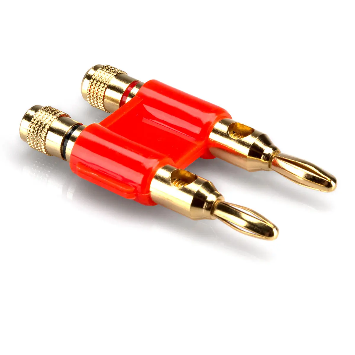 Hosa Technology Dual Banana Connector - Red, Durable Speaker Connection Accessory for Computers & Office Equipment, Desktop & Laptop Components, Accessories