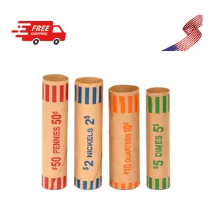 100pcs Assorted Heavy Duty Preformed Coin Wrappers Rolls