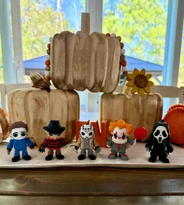 Boxi 3D Scary Horror Halloween Figures Set - 5 Articulating Figures with Accessories - 3D Printed