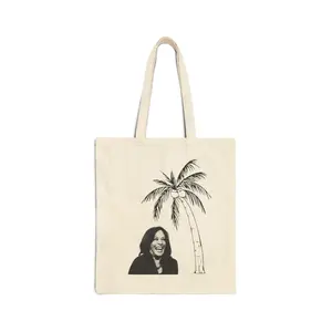 Kamala Tote Coconut Tree - Kamala Harris 2024 Merch, 100% Cotton, Canvas Tote Bag, Unisex