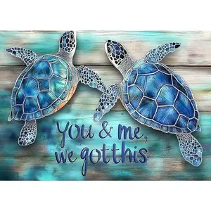 DIY  Turtle  Painting Kits for Adults,   Art Painting for Beginners,  Picture with Full Round Drill Dots Craft Set , 12 * 16 Inch