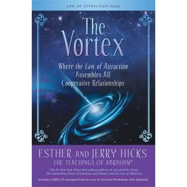 USED Book - The Vortex: Where the Law of Attraction Assembles All Cooperative Relationships [With CD (Audio)] by Hicks, Esther (Paperback) - english