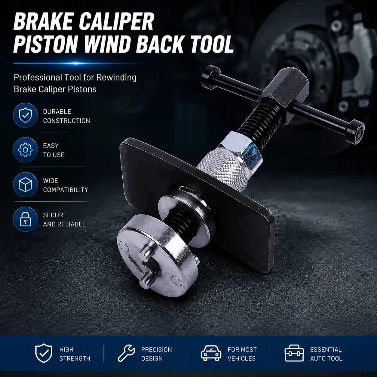 3-Piece Brake Caliper Piston Retractor Set: Brake Caliper Piston Retractor Tool for Auto Repair and Brake Pad Replacement, Suitable for Most Vehicles