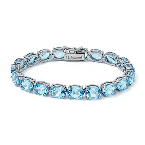 Lux Oval Blue Topaz Bracelet