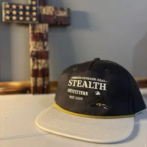 Stealth Outfitters Premium Outdoor Gear grandpa style Snapback Hat - Black with White Brim EST 2025
