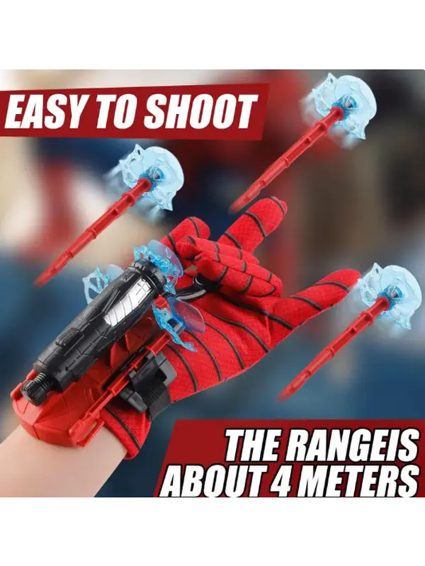 Spider Web Shooter Glove Toy｜Kids Hero Cosplay Launcher with Suction Darts