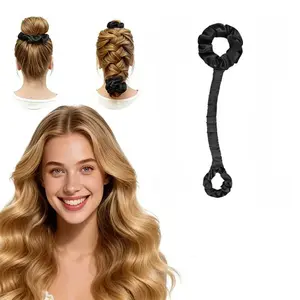 Multifunctional Satin Hair Curler & Hair Tie, No Heat Curling Wand with Hair Tie, Large Cream, Create Big Waves
