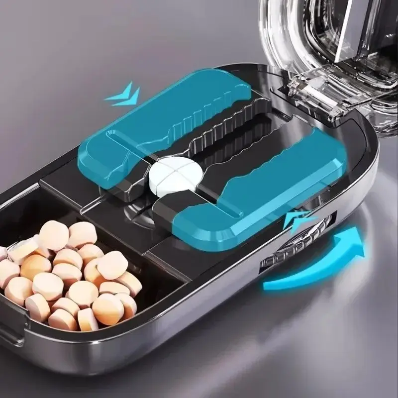 Multi-Functional Portable Pill Cutter, Tablet Divider, Crushed Medication Organizer, Dust-Free Storage, Convenient Healthcare Tool