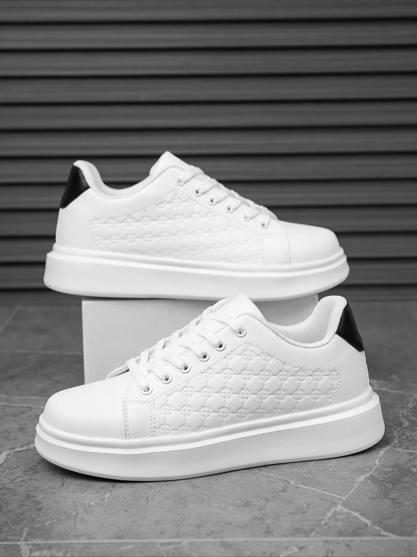 Men's Classic Fashion Patchwork Sneakers, Classic Sneakers Style, Lowtop Sneaker Low Top PU Leather Eva Sole, Comfortable Thick Soled Sneakers Thick Bottom Casual Sports Shoes, All Seasons
