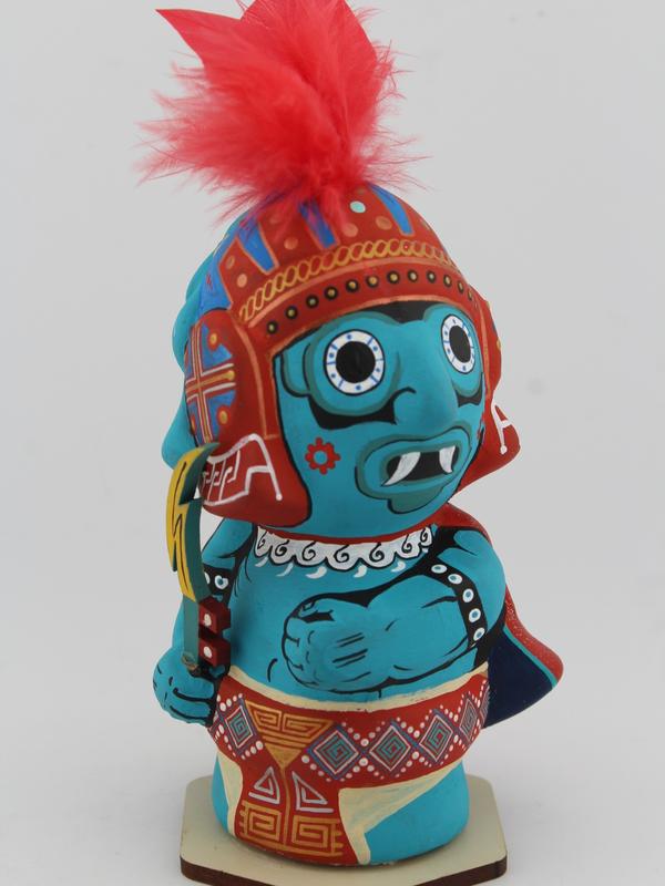 Handcrafted Mexican Chinelin Collectible Mayan God Figures - Tlaloc, Tezcatlipoca, Quetzalcoatl