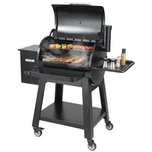 VEVOR 53 inch Portable Charcoal Grill, Propane Gas Grills with Cover and Cart, Heavy Duty Iron BBQ Grill, Mini Tabletop Smoker for Outdoor Cooking, Barbecue Camping, Picnic, Patio, and Backyard, Black