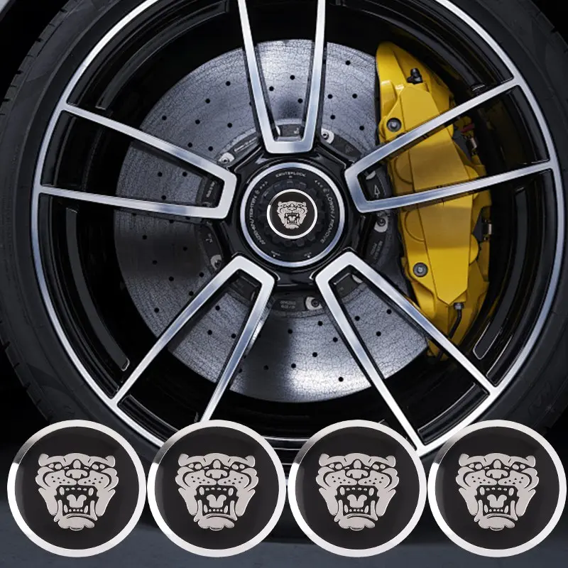 4pcs 56mm Car Tyre Wheel Center HUB Cap Badge Sticker for Jaguar Xk Xf Xj Xe Xfr Xjs Xjl Xel Xfl X-Type S-Type F-Pace Accessories Automotive Vehicle Accessory Car Stickers Automotive Decals Stickers For Cars