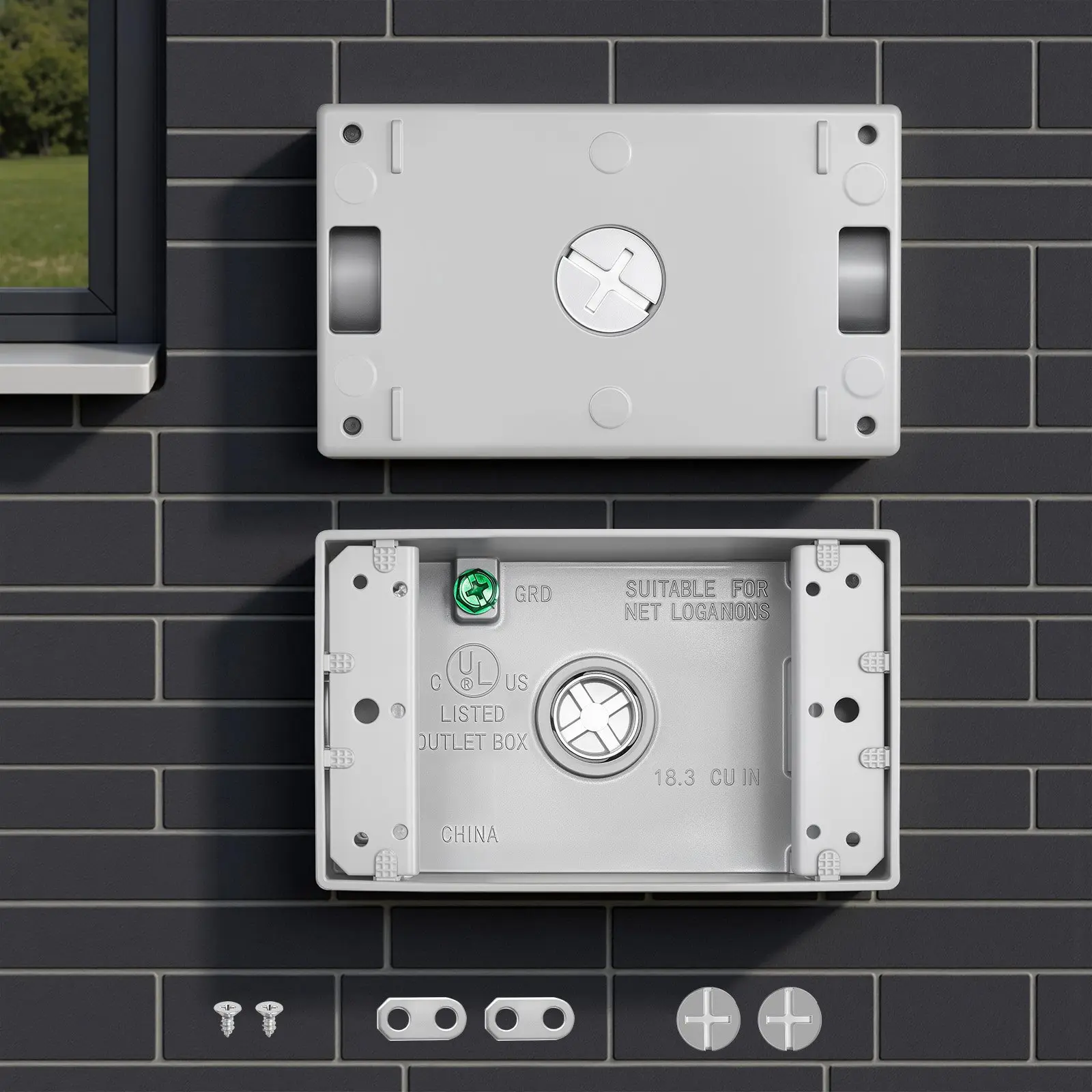 VEVOR Outdoor Electrical Box, 4.5 x 2.8 x 2 in, Weatherproof Outlet Junction Box, Suitable 1/2-Inch or 3/4-Inch Electrical Conduit, 18.3 Cu.In Large Capacity Plug Receptacle Protector, 4PCS, Gray