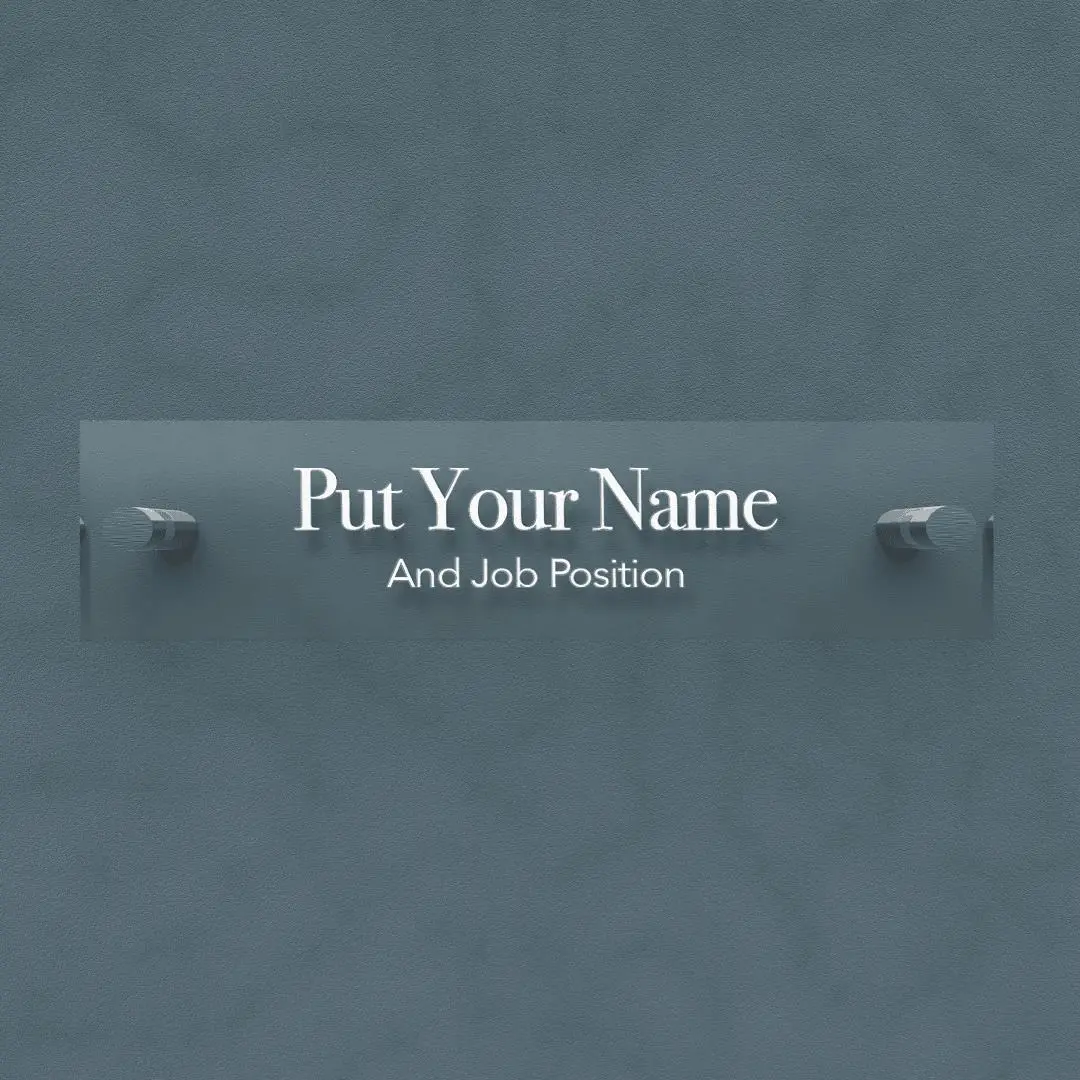 Personalized Acrylic Door Plate - Put Your Name - Engraved Plate For Office or Home