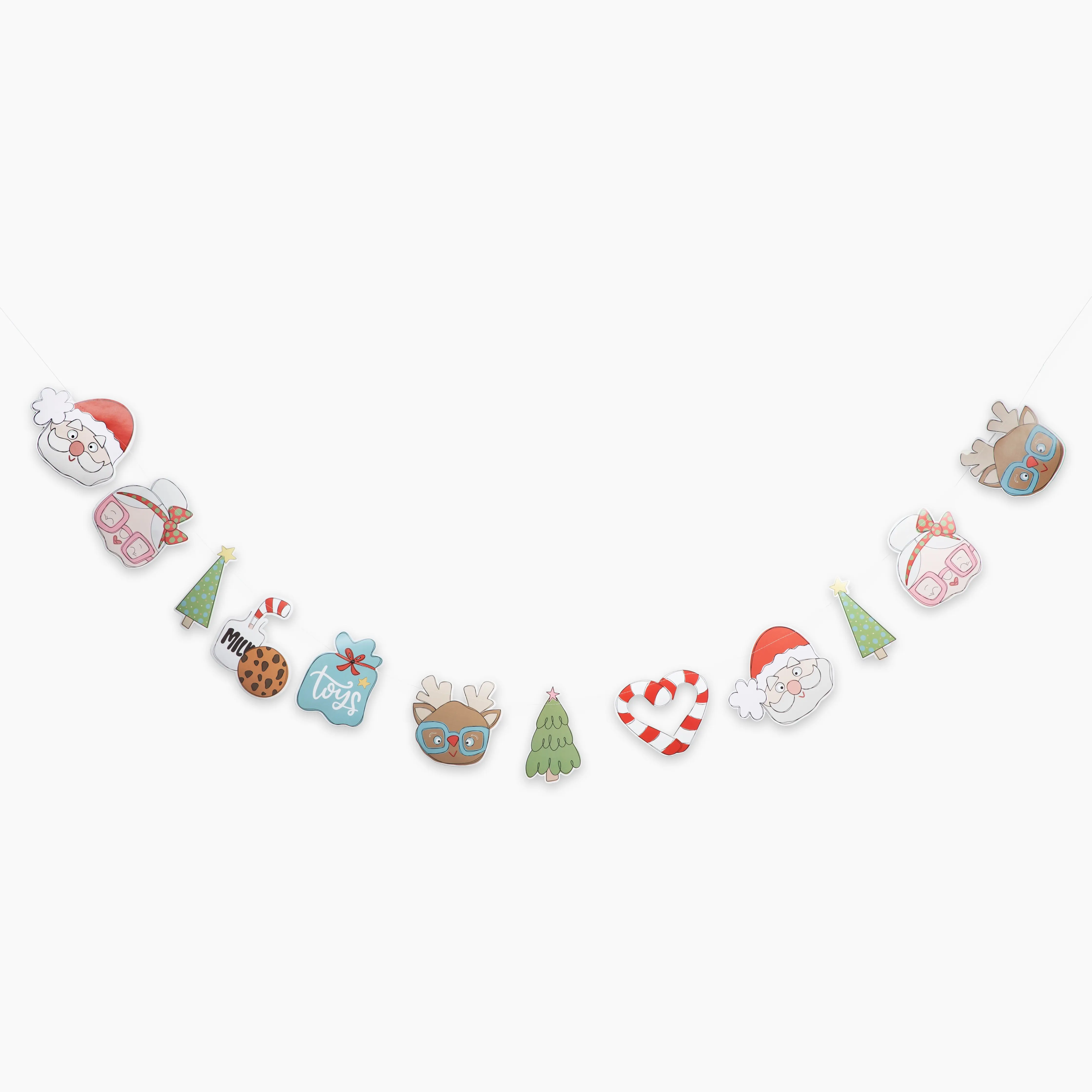 Christmas Banner 6.5 Feet Long with 8 Shapes 12 Pieces Total High-Quality Durable Holiday Decorations for Mantelpiece Fireplace or Wall