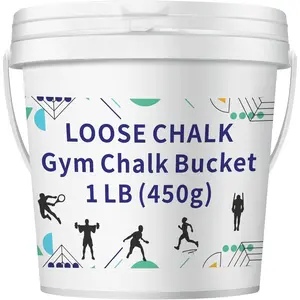 1 LB Loose Gym Chalk Bucket -   Chalk with Empty Chalk Bag & Spoon, Multi-Purpose for Weightlifting, Gymnastics, and Workouts