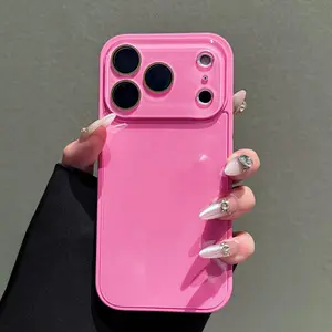 Candy Macaron Series – Skin-Feel Crystal Clear Case for iPhone 17 16 15 14 13 12 11 Pro Max Plus & Samsung Galaxy S26 S25 S24 S23 S22 Ultra – Soft TPU Bumper + Hard PC Back – Full Lens Coverage – Cute, Minimalist, Pink & White